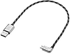 Volkswagen 000051446AQ - Cable de conexión USB-A a Micro USB Adaptador Original VW Premium Cable 30 cm en ángulo