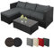 Montafox Poly Rattan Lounge Sitzkissen 8cm Gartenmöbel Ecklounge Frei Kombinierbare Elemente Ecksofa Gartengarnitur Garten Balkon Terrasse Outdoor, Farbe:Titan-Schwarz/Nachtschwärmergrau