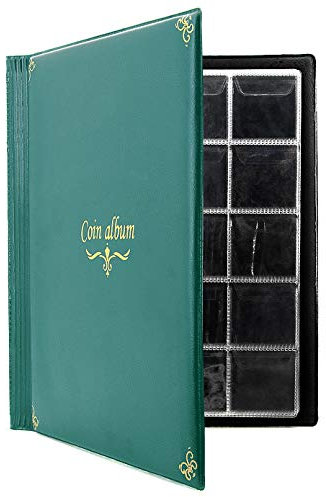 CenterZ Münzalbum mit 200 Taschen, Penny-Sammelbuch, Souvenir-Münzen, Sammelhalter, ideal für gepresste Pennies, Reisepass, Hobby-Münzensammler, Geld-Specie-Display Aufbewahrungsbox (Englisch, Grün)