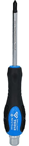 BRILLIANT TOOLS BT034808 Destornillador de estrella con tapa protectora de impactos, PH1 [Powered by KS TOOLS]