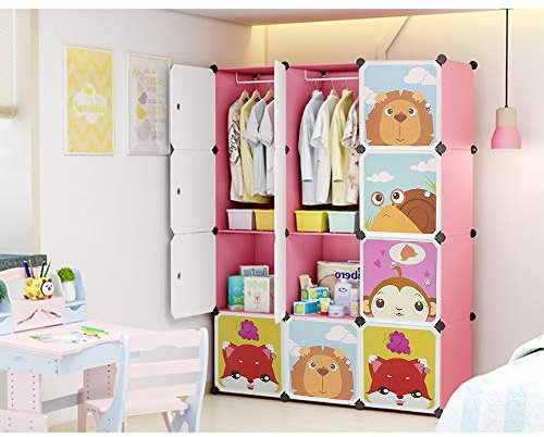 Professioneller Schrank aus Kunststoff für Kinder, 12 Würfel, Schränke, Aufbewahrungsschrank, Schlafzimmer, für Kleidung, Schuhe, Spielzeug, Cartoon