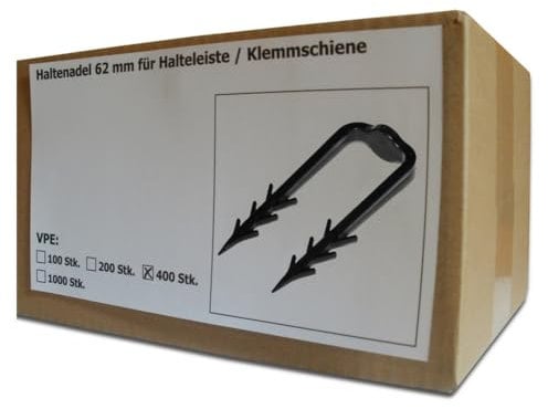 Sanpro Haltenadel für Halteleiste/Klemmschiene, Anzahl 400 Stück, Größe 62 mm (Pack à 400 Stück)