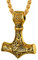 PROSTEEL Thor Hammer Pendant Men Gold Plated Viking Chain Stainless Steel Mjolnir Amulet Scandinavian Necklace