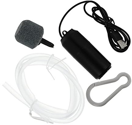VILLCASE Dekorationen Für Aquarien Einweihungsgeschenk Tragbares Aquarium USB Air Pump Ultra Leise Luftpumpe Stummschaltung Energieeinsparung Zubeh?r Zubeh?r (Schwarz) Aquariumzubehör