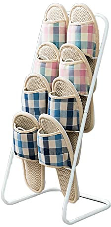 TSTSM Salon créatif Sol Multicouche Armoire à Chaussures en Fer forgé Salle de Bain Toilette Pantoufle étagère Chambre Armoire à Chaussures-White