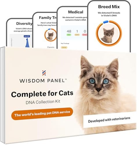 Wisdom Panel, Komplett für Katzen DNA-Test für umfassende Gesundheit, Eigenschaften und Abente, weiß