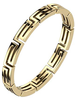 Paula & Fritz® Ring Damen Bandring Gold 316L Chirurgenstahl Größe 59 (18,8) 2,7-mm breit Damen-Ring Herren-Ring Partner-Ring Verlobungs-Ring Ehe-Ring