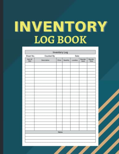 Inventory Log Book: Inventory Book and Ledger to Record and Track Stocked Items and Stock Level for Small Business, Home and Personal Use - Blue Cover