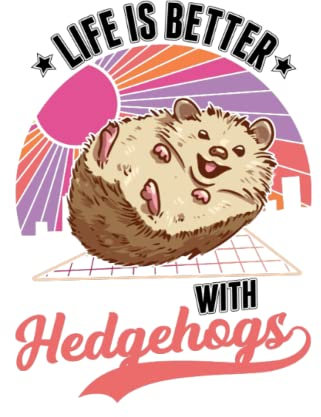 Igel Notizbuch: Das Leben ist besser mit einem Igel / 6x9 Zoll / 120 karierte Seiten