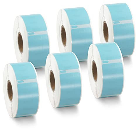 BETCKEY - 6 Rollen Blau Mehrzwecketiketten Kompatibel mit DYMO 11355(S0722550), 19mm x 51mm, 3000 Farbige Etiketten für LabelWriter 450, 4XL NICHT passend 550 oder 5XL
