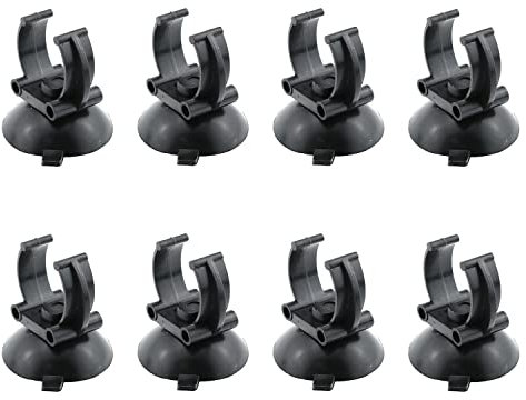 MEETOOT Lot de 8 ventouses pour chauffage d'aquarium - Noir