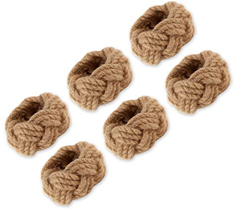 Serviettenring Kollektion Basic 6 Stück Deko Rustikaler Bauernhausstil Groß Set Knoten Serviettenring Kollektion