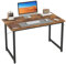 Flrrtenv 80cm Computer Desk, Gaming Desk with Sturdy Metal Frame and X-Shaped Design, Small Office Work Study Desk for Home, Rustic Brown