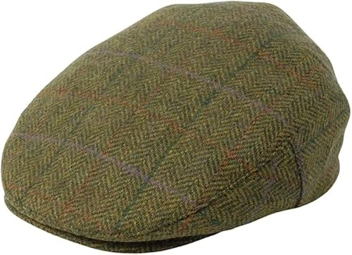 Gamble & Gunn - York British Tweed Green Flat Cap, grün, 58