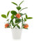 Woration Künstliche orangefarbene Pflanze im Topf 35 cm Kleiner Künstlicher Obst Orangenbaum Bonsai mit schwarzem Topf Tischdekoration Heim Schreibtischregal Dekoration