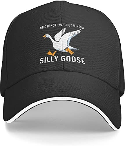 Baseballkappe Silly Goose Hat Your Honor I was Just Beings A Silly Goose Cap für Herren, Baseballmütze, lustige Mütze, Schwarz, Schwarz , One size