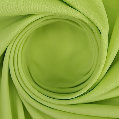 TELA PUNTO DE SEDA COLOR LISO POR METROS SERIE NAPOLI, ANCHO 150cm (VERDE LIMA, 3 METROS)