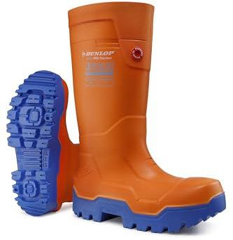 DUNLOP Protective Footwear, LP8KU01, FieldPRO Thermo+, Blu/Arancio, Taglia 45 EU