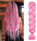 Aomig Extensiones para Trenzas, 24 Pelo Sintetico Trenzas de Pelo Trenzas Africanas Extensiones, Rosa Coleta PostizaTrenzas Postizas Pelo Sintético para Cabello Trenzado Torcido, Accesorios Fiesta