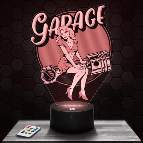 Nachttischlampe Garage Pin Up Vintage deko Sexy. Geschenkidee Mann objekt Garage Pin Up Vintage Nachtlicht Erwachsene deko Zimmer. Weihnachten
