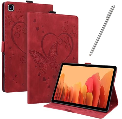 JayModCase Coque pour Samsung Galaxy Tab A7 10,4-Pouces 2020 (SM-T500/T505/T507) Housse Tablette avec Multi-Angle Housse Support Fonction Veille/Réveille Automatique(Rouge)