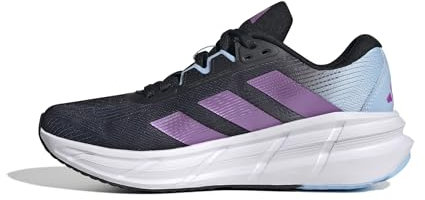 adidas Questar 3 Running Shoes, Zapatillas para Correr Mujer, Core Black/Purple Burst/Glow Blue, 38 EU