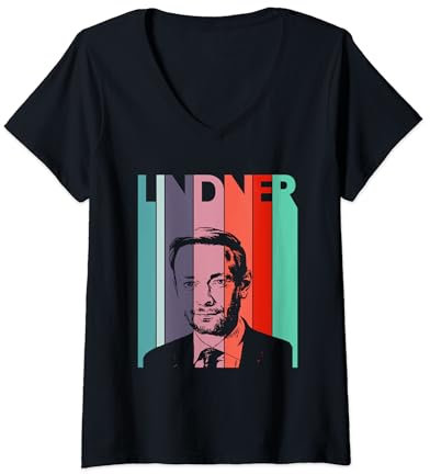 Damen Bundeskanzler Wahl Lindner 2021 Bundestagswahl Deutschland T-Shirt mit V-Ausschnitt