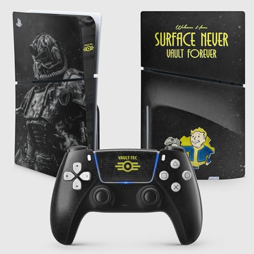 PS5 Vault-Aufkleber, Aufkleber für Playstation 5, Konsole und Controller, Konsole und Controller, Slim Disc Edition, Wasteland PS5-Skin (1 Controller)