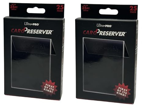2x Ultra Pro Card Preserver (50 Stück) | 35pt verschließbare Kartenhüllen | Alternative zu Toploader | Langanhaltende Kartenaufbewahrung | Pokemon, One Piece, Yugioh | + Heartforcards Versandschutz