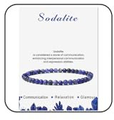 LOCCY Echtes Naturstein Armband für Damen, 4mm Perlenarmband Yoga Armband für Muttertag Geburtstag Valentinstag Geschenke für Mama Tochter Oma Enkelin Schwester (Sodalith)