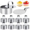 SUNOYA 8 Stück Dessertringe und Speiseringe, Tortenring Set, 8 cm Runder, Servierringe, mit Platte, Tortenringe, Edelstahl Mousse Ringe, Mini Kuchenring Formen, für Mousses, Kuchen, Desserts