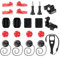 HSU Accessories Mounts Kit for Go Pro, Quick Release Buckle Clips Flat Curved Adhesive Mounts Tethers Safety Pads for most Action Cameras