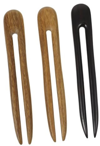 FRCOLOR 3 Forcine Per in Legno Di Sandalo Ed Ebano A Forma Di U Per Accessori Per
