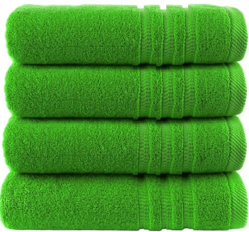 Wholesale Trade Dealz Pack of 2 & 4 Large Bath Sheet Towels 70 X 130 cm 100% Cotton Hotel Quality Bath Towels Soft Quick Drying & Highly Absorbent Big Bath Sheet 500GSM (2, Green)