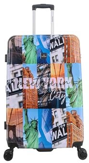 SAXOLINE Reisekoffer, groß, erweiterbar, Big Apple-Kollektion, Maße: 77,5 x 53 x 30 cm, Fassungsvermögen: 95 l, Gewicht: 4,3 kg, bunt, Modisch