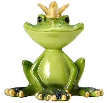 Norhogo Frosch-Statue, Mehrfarbig, Yoga Frosch Harzornamente Frog Yoga Statue, Harz Frosch, Gartenornament mit Krone für Terrasse Tischplatte Wohnzimmer Schlafzimmer Büro Desktop, Grün
