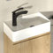 CASAMO Waschbecken Eckig, Aufsatzwaschbecken, Eckwaschbecken in elegantem, pflegeleichtem Design für Bad & Gäste-WC (46 x 25 x 12 cm | Hahnloch Links)