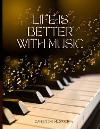 Cahier de Musique avec Portées & Pointillés: Format A4 (21x29,7cm) – 100 pages – 12 portées simples – Carnet pour partitions, solfège, composition, dictée musicale, chant, étude