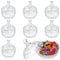 8 Pack Glass Sweets Jars with Lids, 8 oz Crystal Candy Container Bulk, Glass Cookie Buffet Decorative Storage, Vintage Glass Sugar Dish Bowl for Wedding Kitchen Oats Fruit Snack, 14 x 10.5 cm, Clear