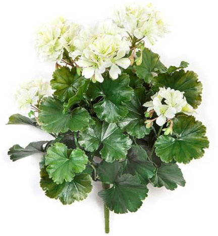 artplants.de Kunststoff Geranie OTTAVIA auf Steckstab, crossdoor, Creme, 40cm - Künstliche Geranie