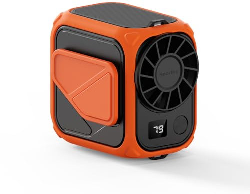 Snorthy Ventilateur à Pince pour la Taille avec Lumière 4 Vitesses Portable Collier Mains Libres Ventilateur de Taille 6000mAh Mini Clip de Taille Ventilateur pour La Randonnée Camping Refroidissement
