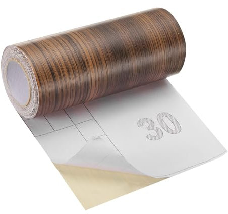 QUARKZMAN Holzmaserband, 5,9 x33 Ft Selbstklebendes Holzmaser-Reparaturband für Sockelleisten, Türen, Bodenreparatur, Möbel, Wohnkultur Walnuss