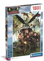 Clementoni Puzzle Dragon Trainer 180 Stücke für Kindern 7-9 Jahre, Cartoon, Geschenk für Kinder, Puzzle für Kinder, Made in Italy, 29793