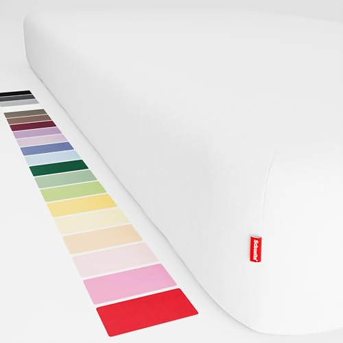 Schuette® Spannbettlaken • 80x200 cm • Wow! Kollektion: Fluff White (Weiß) • 100% Superfluff Baumwolle, Blickdicht, Faltenfrei • mit Rundumgummi • Matratzenhöhe bis 20 cm