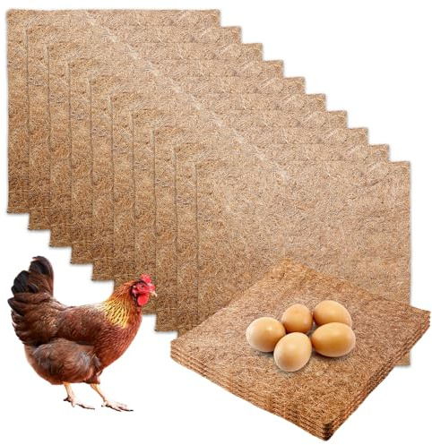 10 almohadillas para nido de pollo, 30 x 30 cm, almohadillas para nido de pollos, reutilizables, para gallinero y huevos