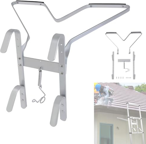 Heavy Duty Ladder Standoff for Gutters, V-Shaped Aluminum Ladder Standoff Bracket Accessories, Preventing Slipping, Easy to Install & Disassemble