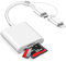 SD Karte Adapter für iPhone, [MFI Zertifiziert] 2 in 1 Karte Adapter für Micro-SD, Bilder von Kamera auf Handy übertragen, Plug and Play