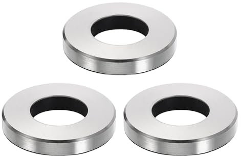 sourcing map 3Pcs Faucet Base Rings, 1.65x0.83(OD x ID) Stainless Steel Wire Drawing Washer Fasteners Tap Hole Cover for Bathroom Kitchen Cold Water Faucets, Silver