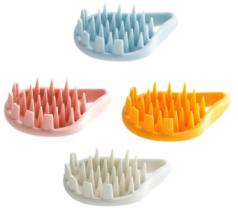 VILLFUL 4 Stück 4 teiliges Kopfhaut Massagebürsten Set – Ergonomisch sanft zur Kopfhaut kreatives Design zum Haarewaschen und Entspannen – Geeignet für Erwachsene langlebig und einfach
