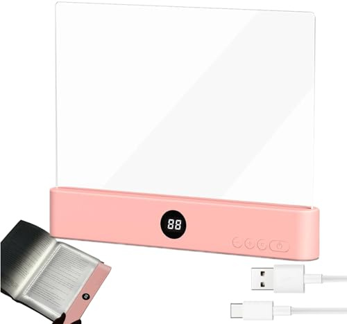 Intelligente LED-Leselampe – transparentes Panel 3 Farben mit Timer, für Bücher im Bett, Leselampe, flach, transparent, dimmbar, für Kinder, Leser, Haus, Reise